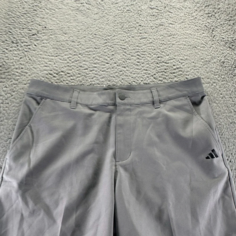 Adidas Shorts Mens 38 Gray Striped Athletic Performance Gym Running Activewear